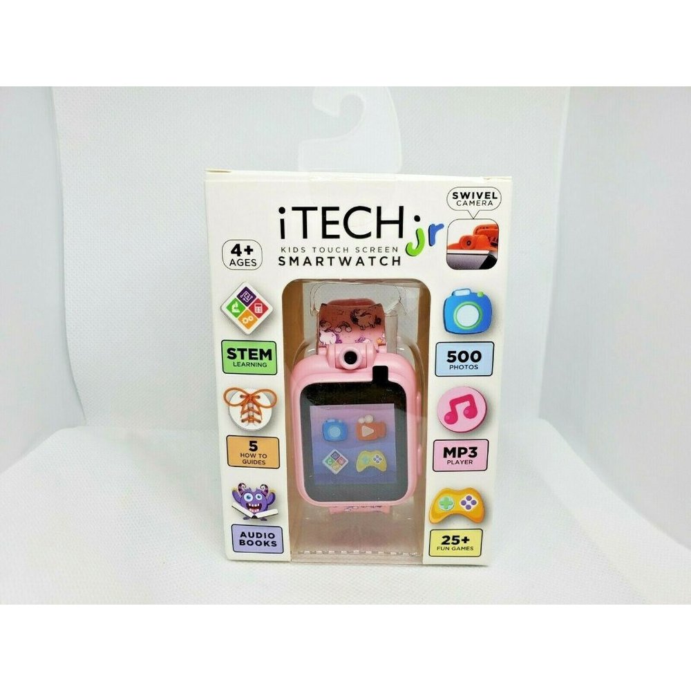 iTech Jr Kids Smartwatch Pink Unicorn Band Audio Book Camera Games Touchscreen